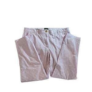Talbolts Womens Easter Petal Pink Chino Pants 12 Petite Picnic Gingham Prep Chic